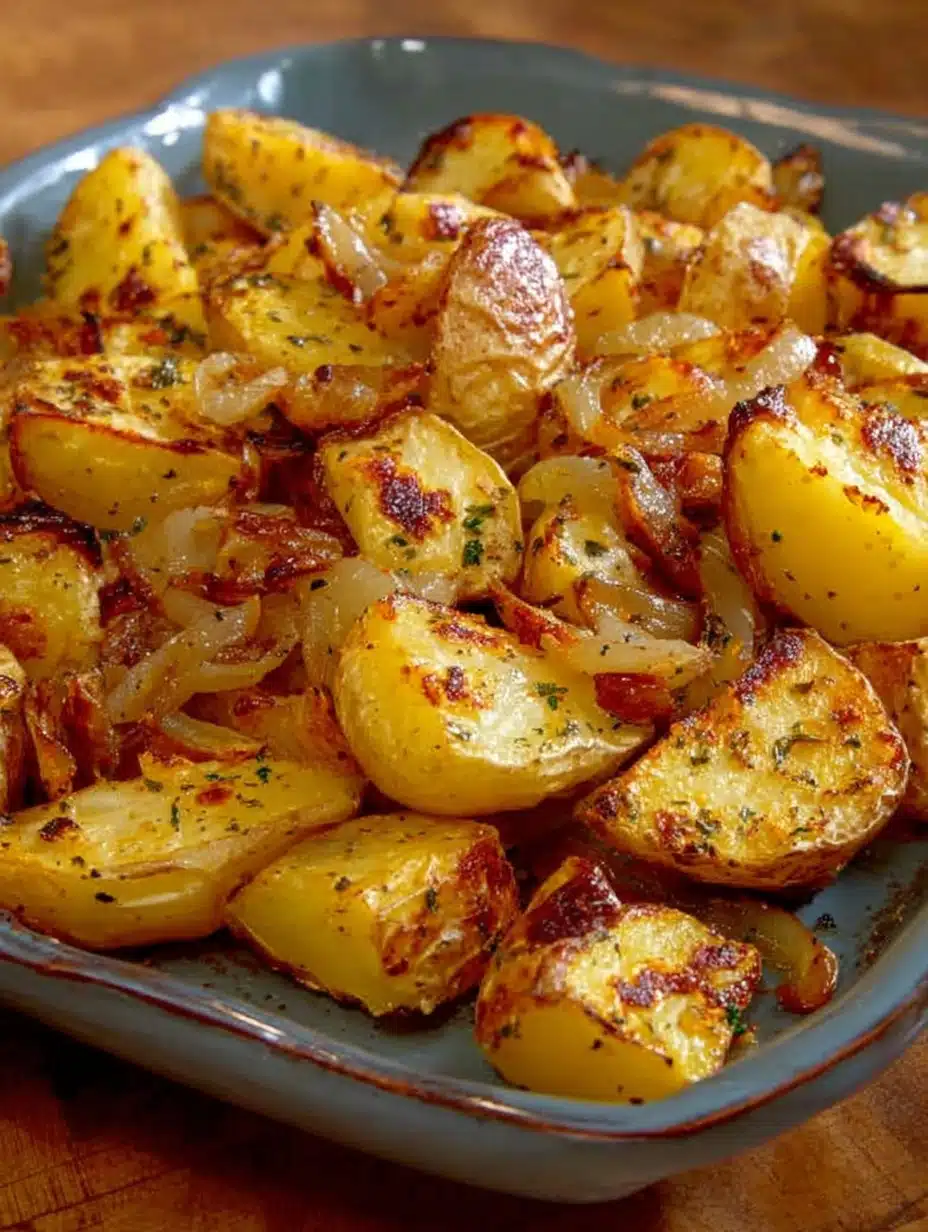 OVEN FRIED POTATOES & ONIONS