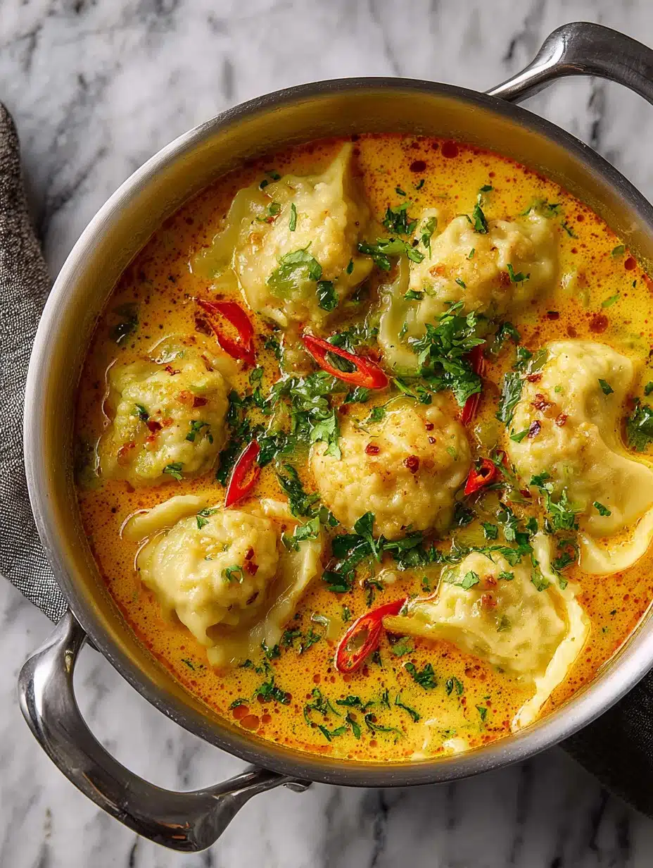 Quick Coconut Curry Soup with Dumplings