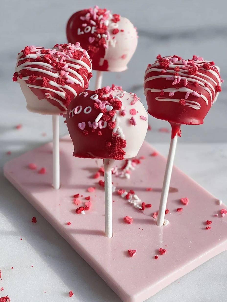 Red Velvet Cake Pops for valentine's day