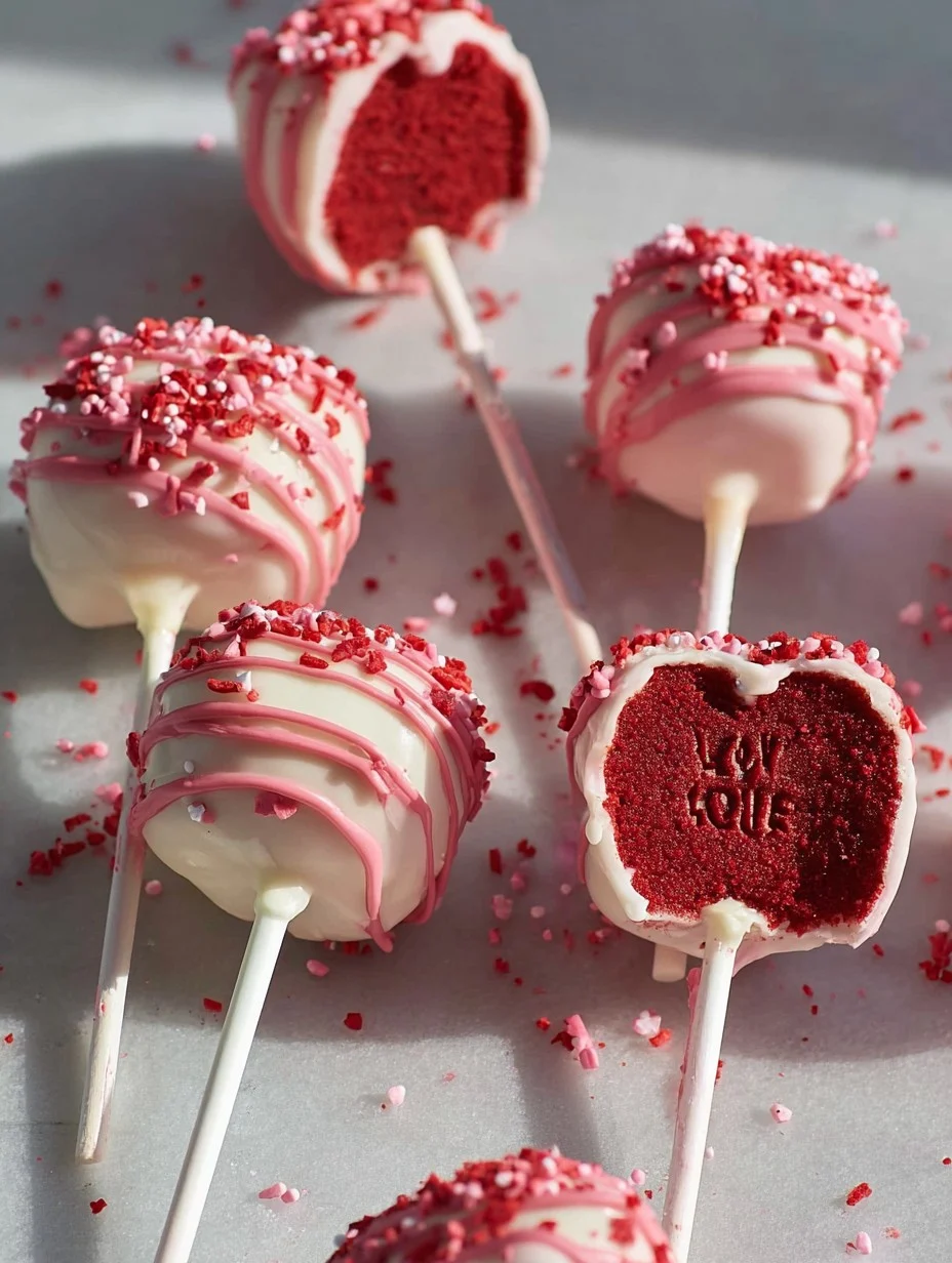 Red Velvet Cake Pops for valentine's day