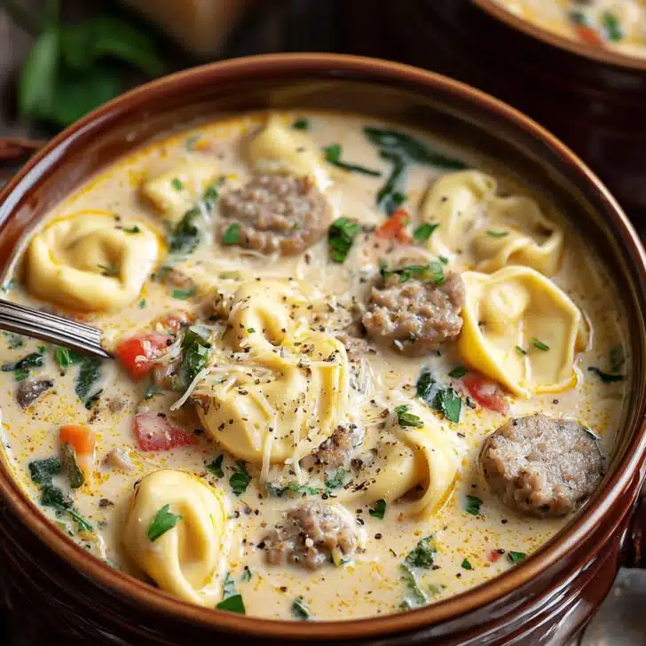 Slow Cooker Creamy Sausage & Tortellini Soup: A Cozy Favorite