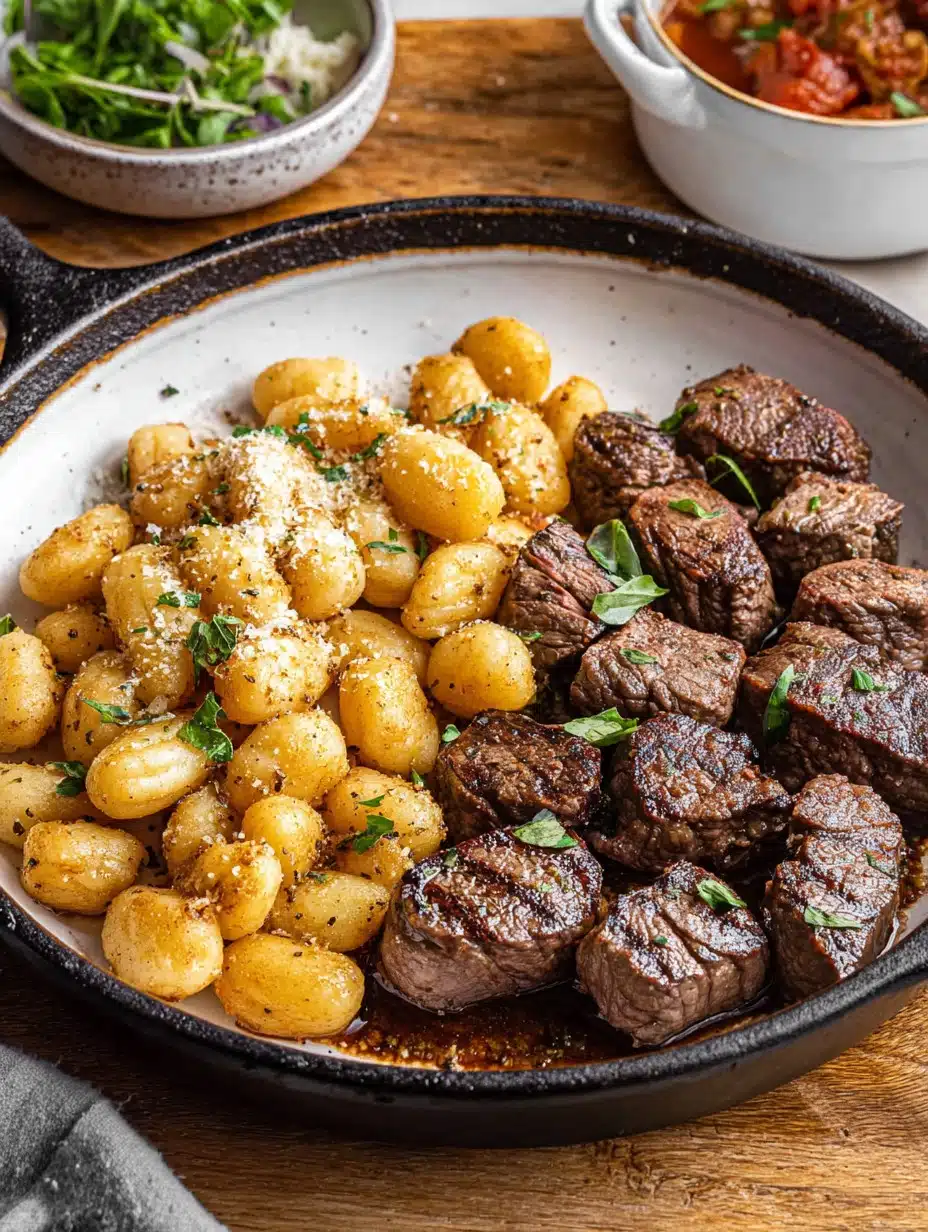 Steak Bites and Gnocchi