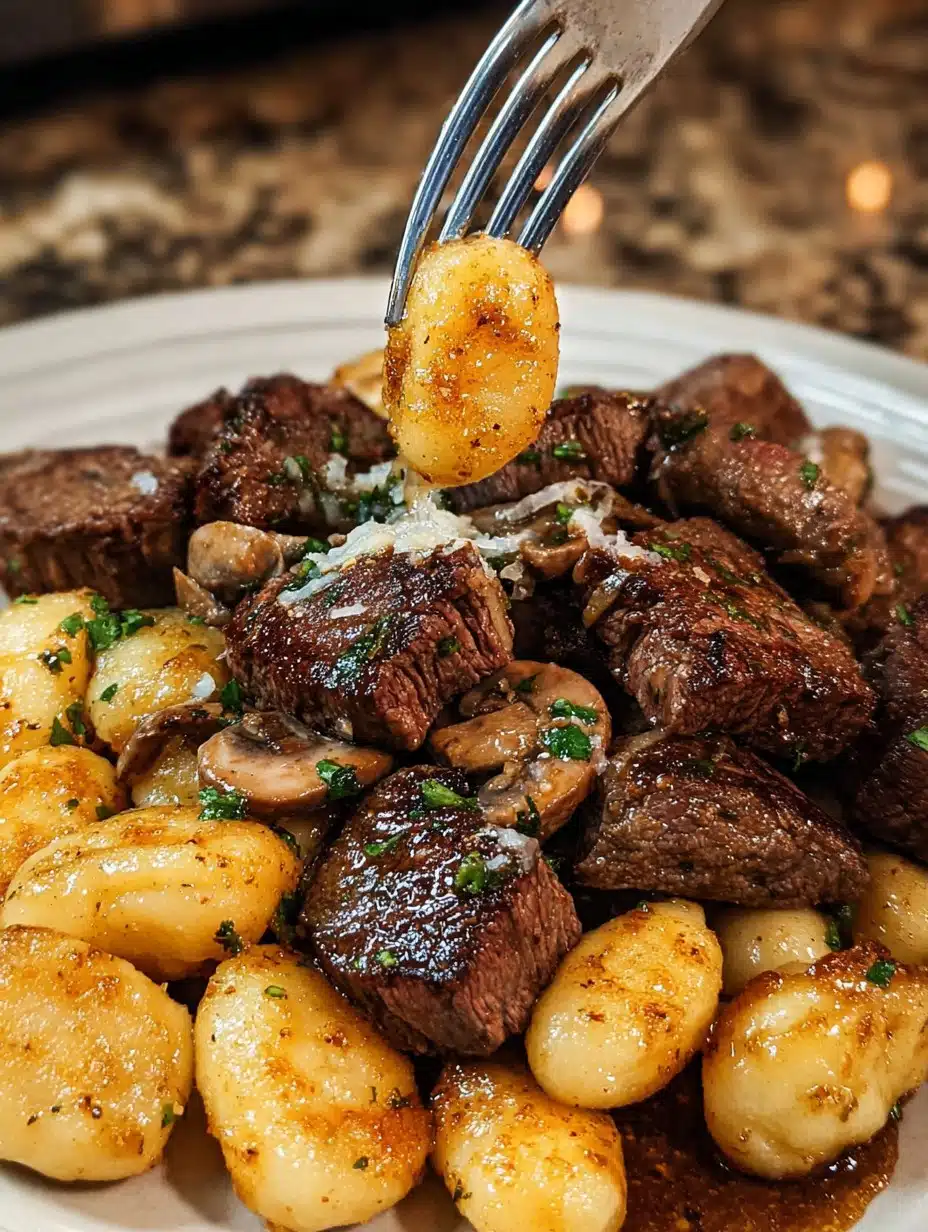 Steak Bites and Gnocchi