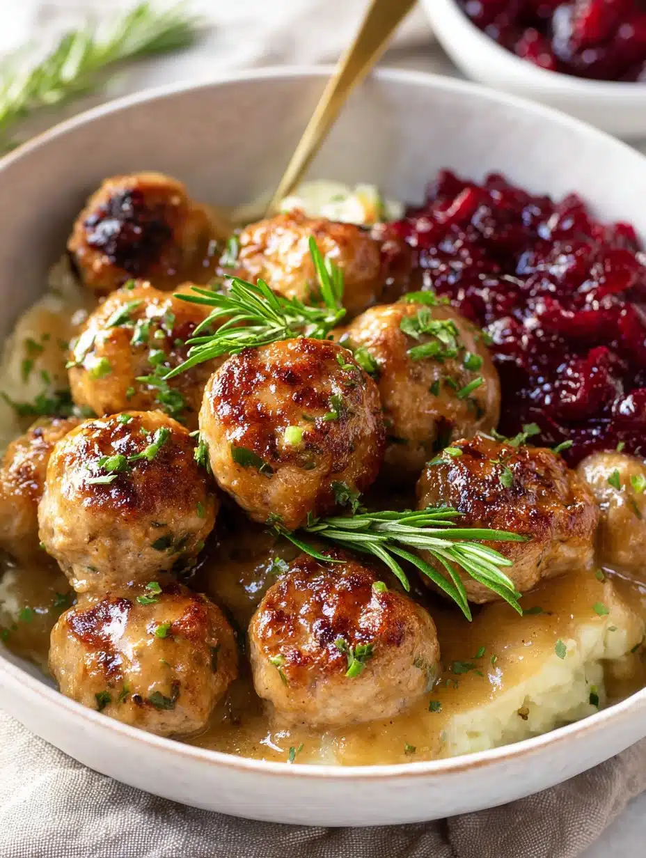 Turkey and Stuffing Meatballs