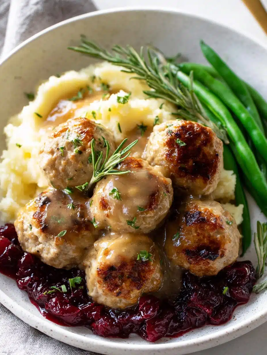 Turkey and Stuffing Meatballs
