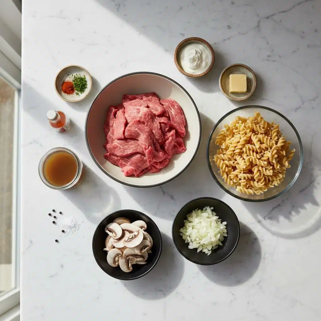 Beef Stroganoff with Egg Noodles