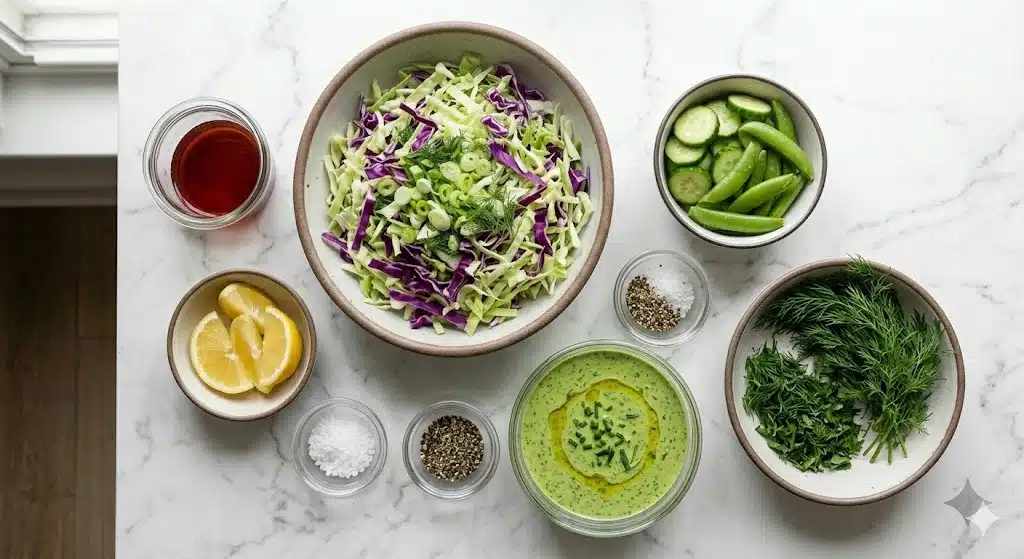 Cabbage and Cucumber Salad with Dill