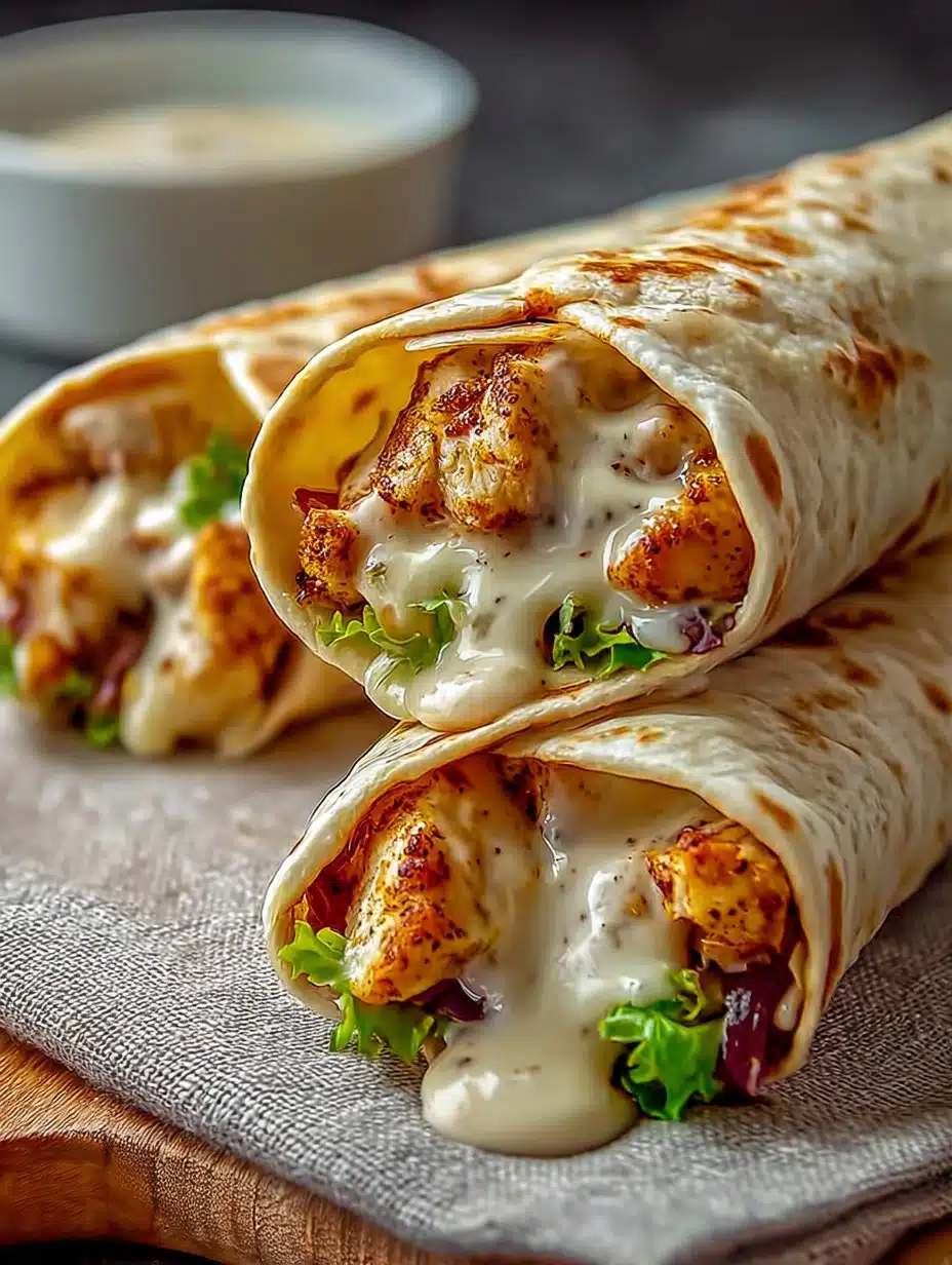 Cheesy Garlic Chicken Wraps