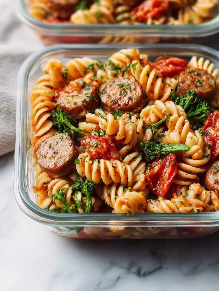 Chicken Sausage Pasta Meal Prep Bowl