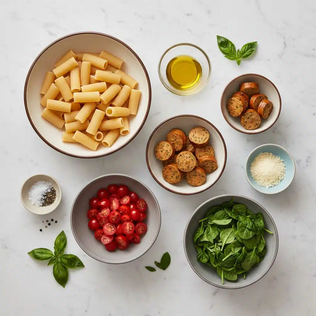 Chicken Sausage Pasta Meal Prep Bowl