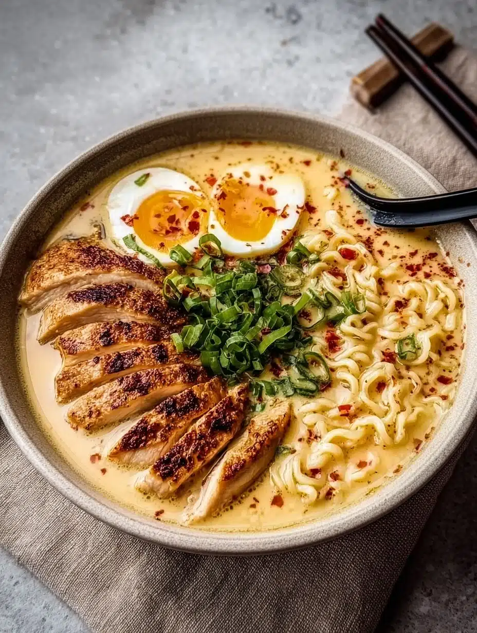 Creamy Garlic Chicken Ramen