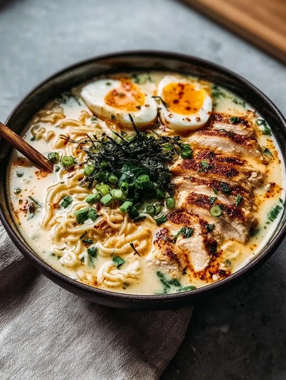 Creamy Garlic Chicken Ramen