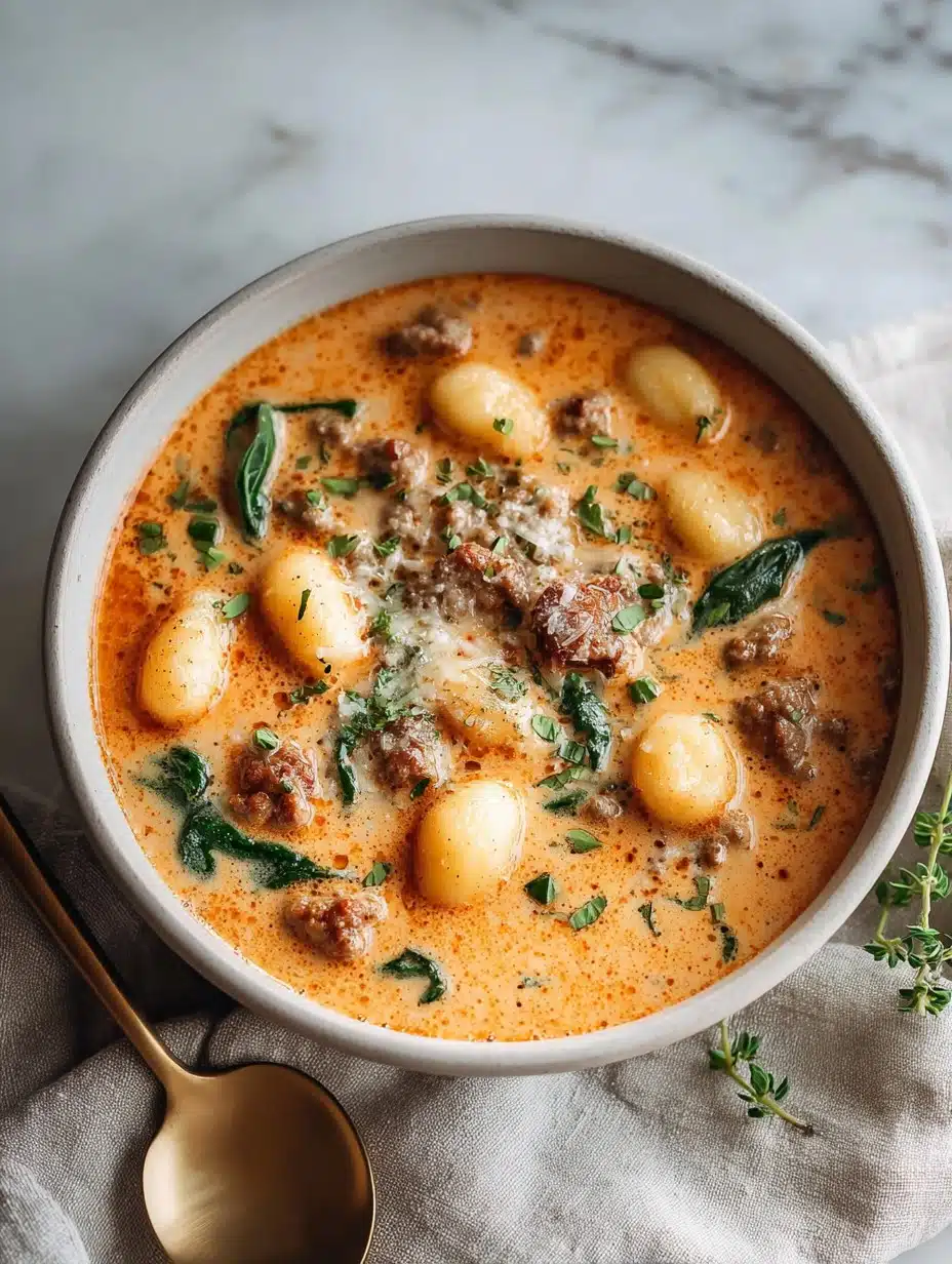 Creamy Italian Sausage Gnocchi Soup Recipe