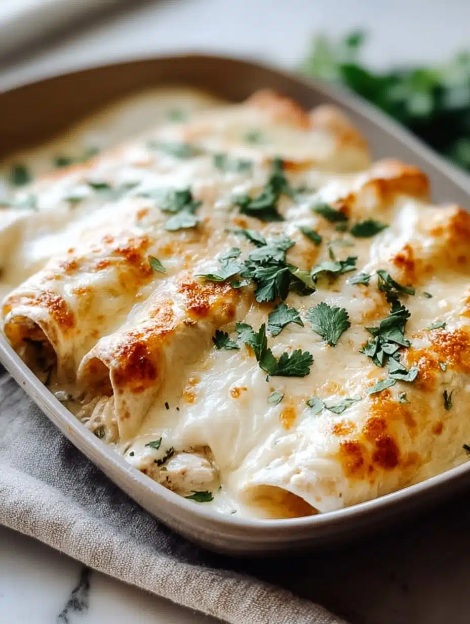 Creamy White Chicken Enchiladas