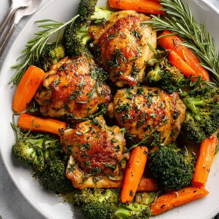 Easy Herb Roasted Chicken & Vegetables Freezer Meal Prep