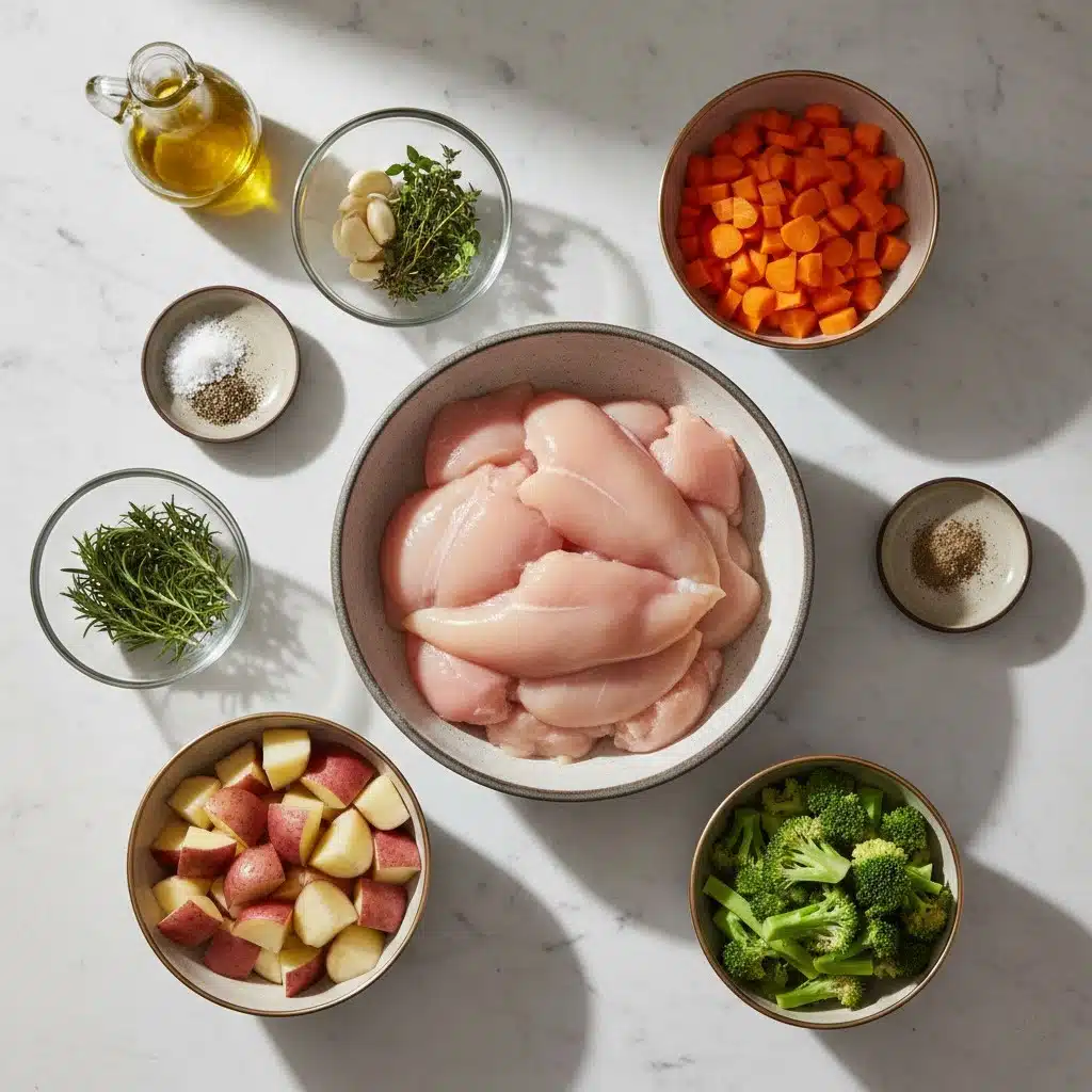 Easy Herb Roasted Chicken & Vegetables Freezer Meal Prep