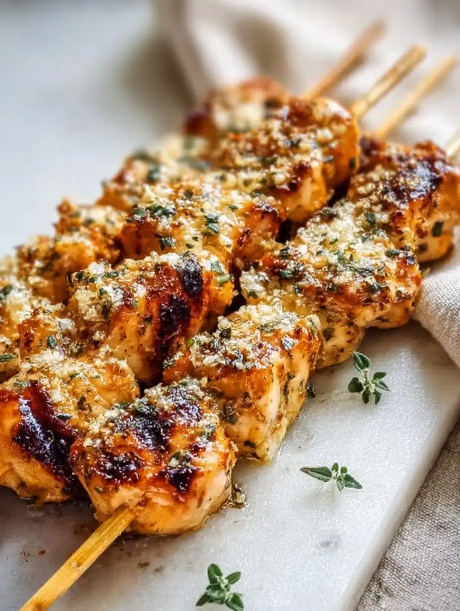 Easy Ranch Garlic Parmesan Chicken Skewers