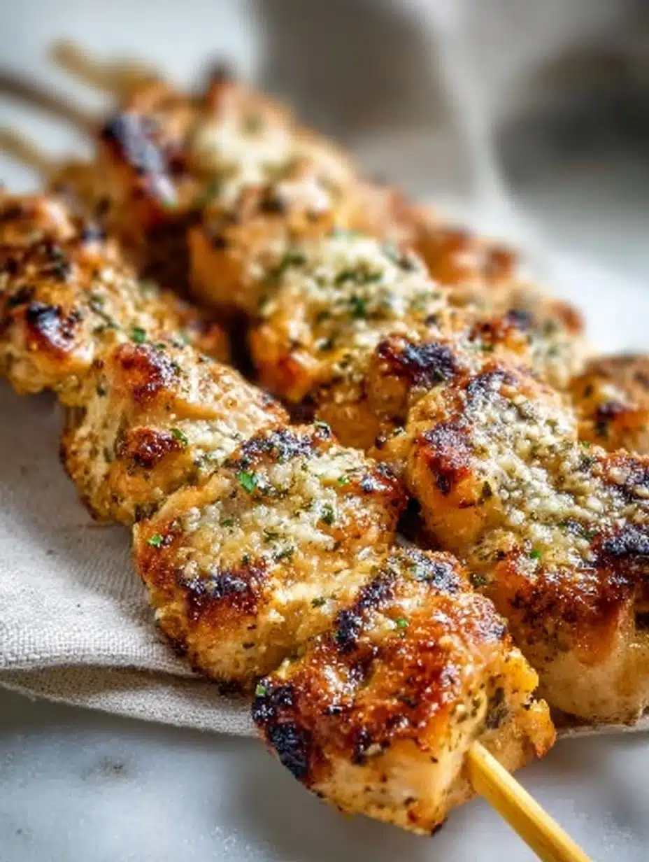 Easy Ranch Garlic Parmesan Chicken Skewers