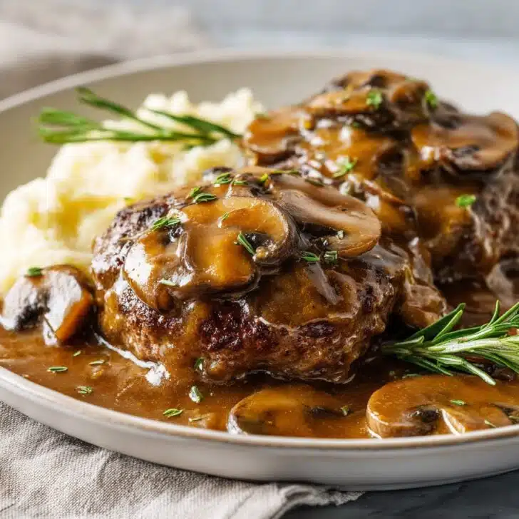 Easy Salisbury Steak with Homemade Mushroom Gravy Recipe