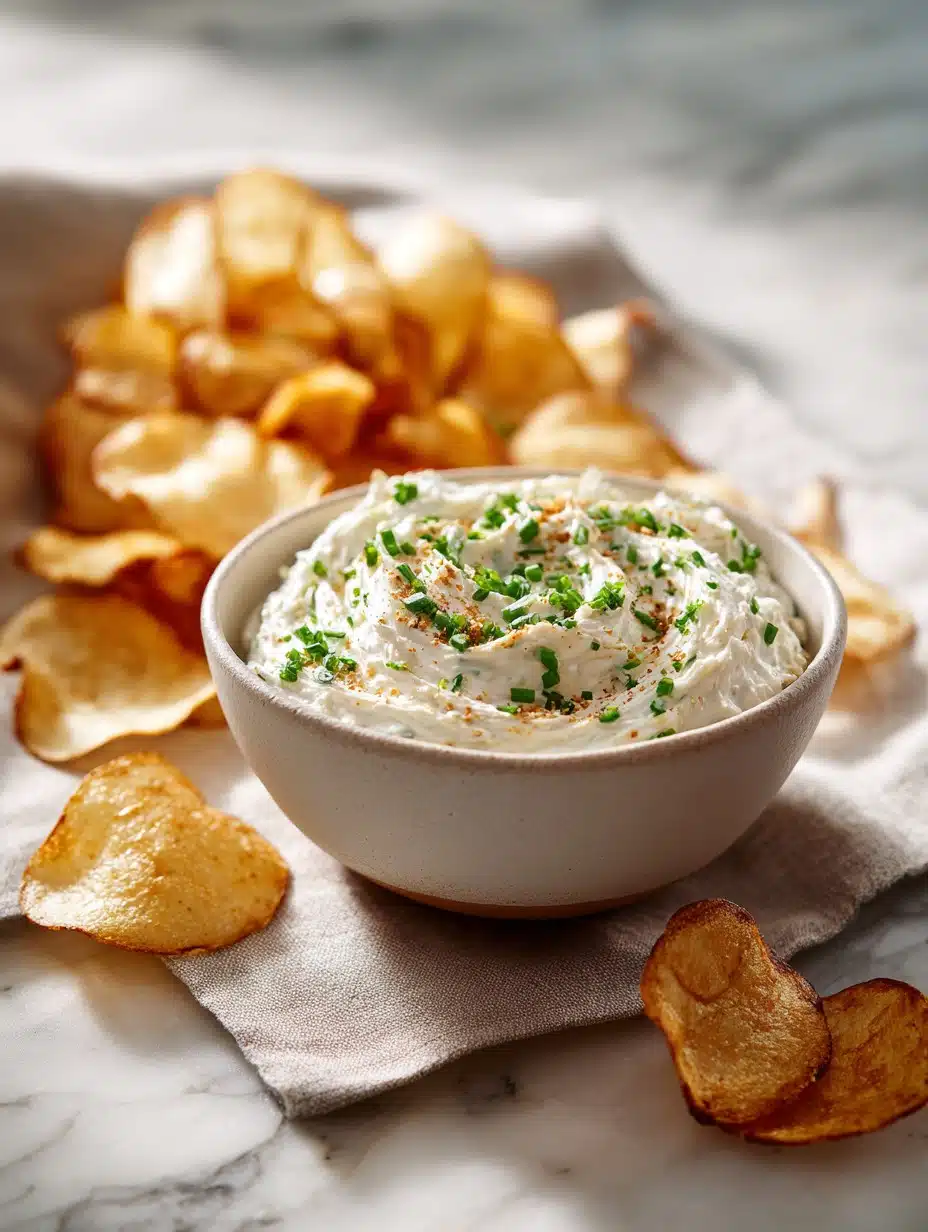 French Onion Dip with Homemade Chips