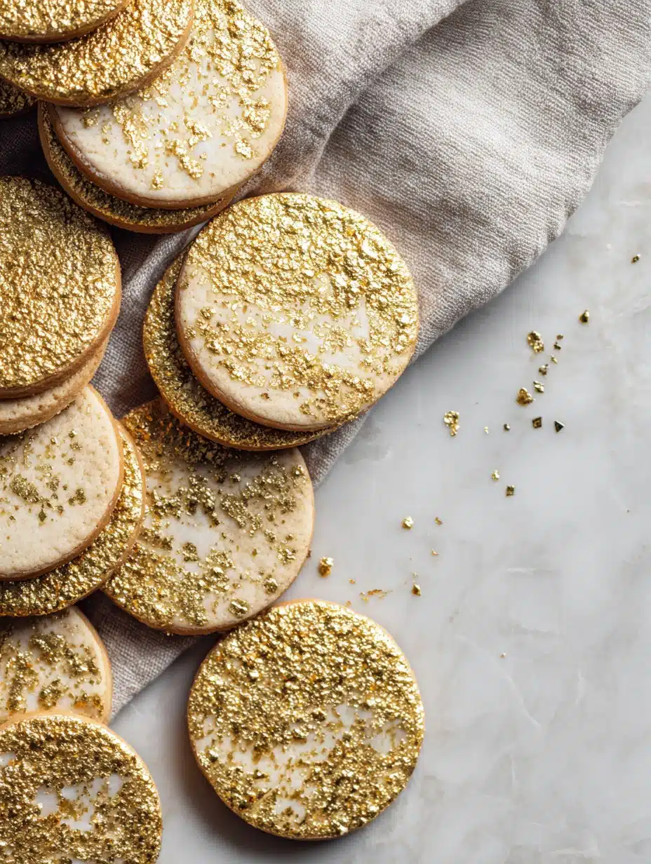Gold-Flecked Elegant Decorated Sugar Cookies