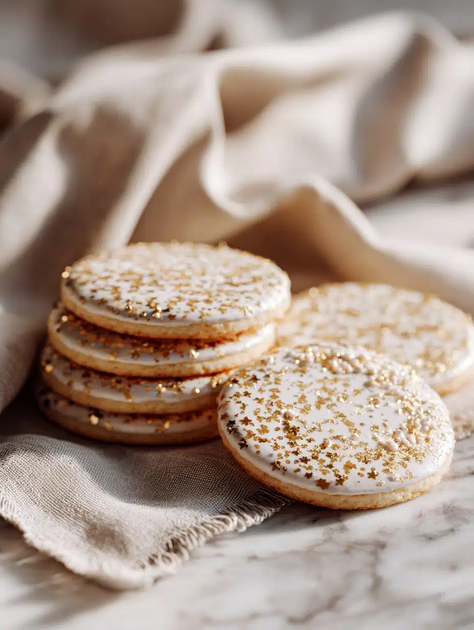 Gold-Flecked Elegant Decorated Sugar Cookies