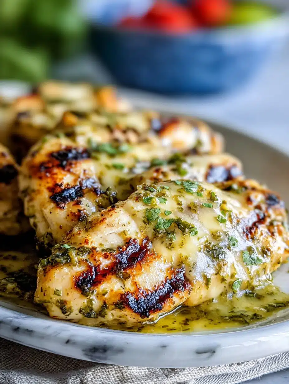 Grilled Salsa Verde Pepper Jack Chicken