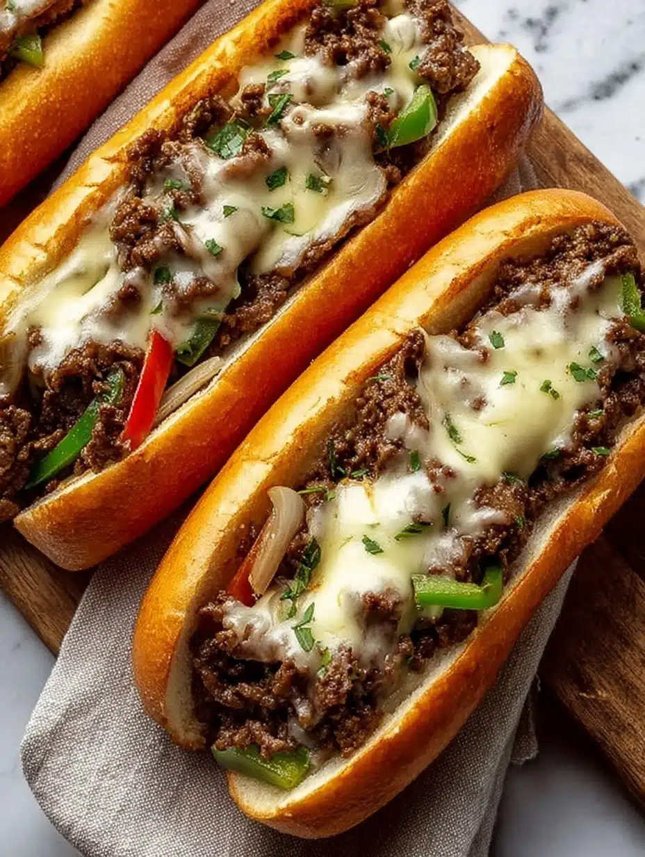 Ground Beef Philly Cheesesteaks