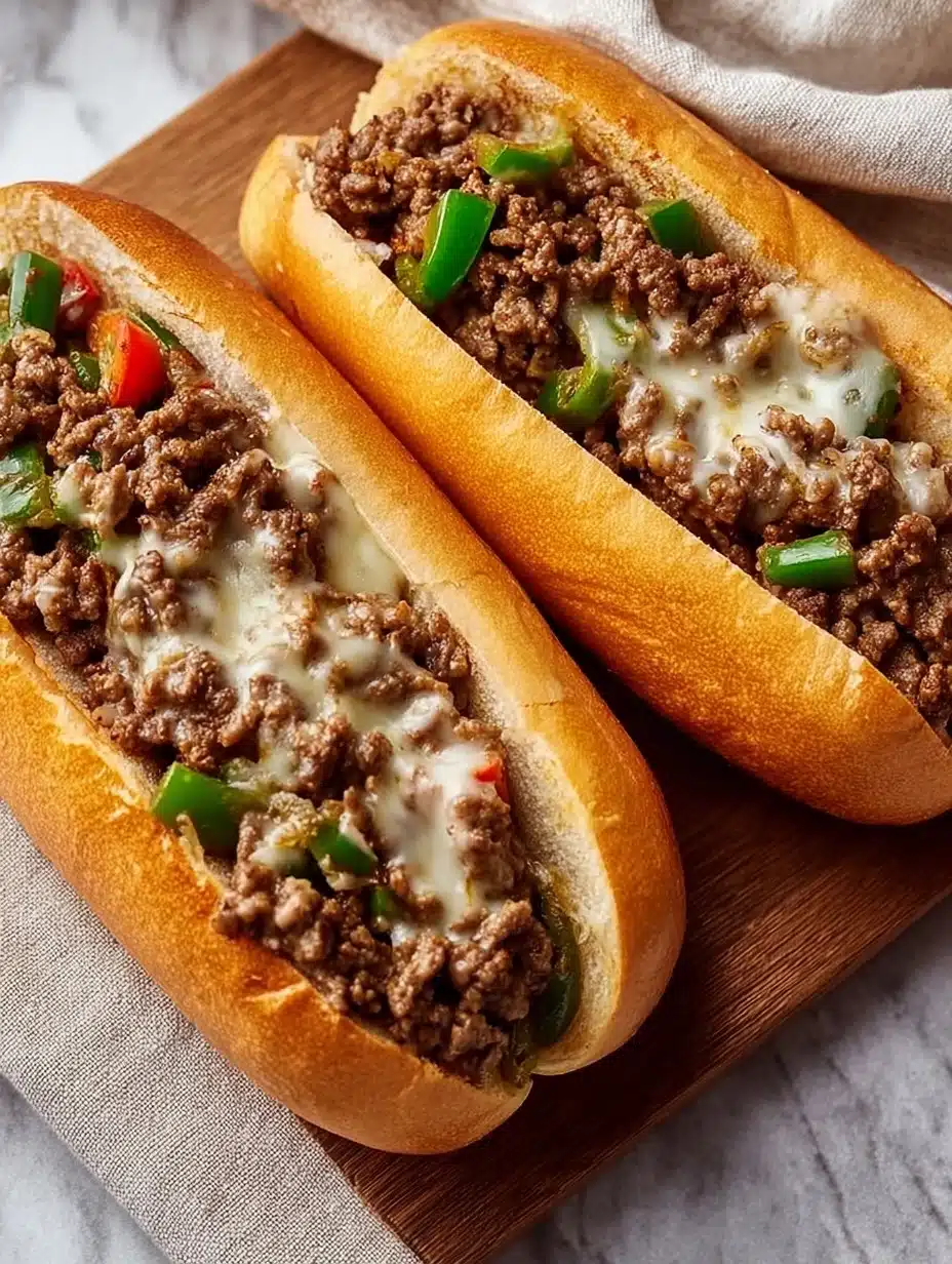 Ground Beef Philly Cheesesteaks