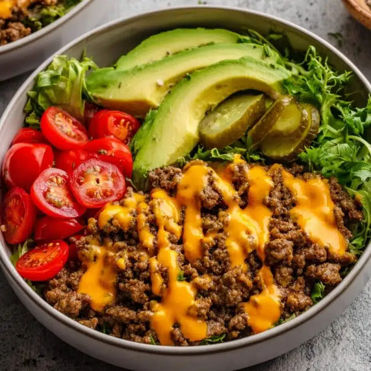 High-Protein Cheeseburger Bowls Recipe