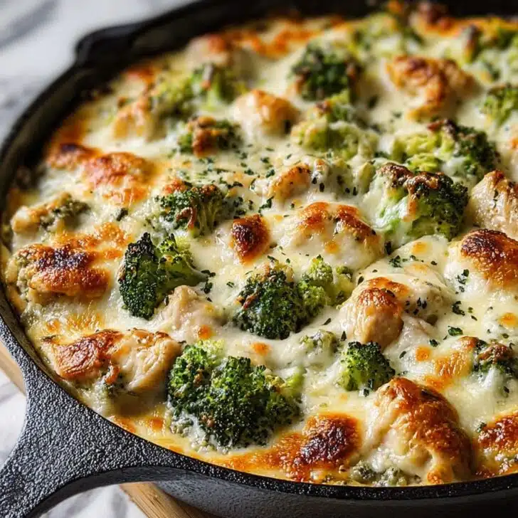 Keto Chicken Alfredo Broccoli Bake