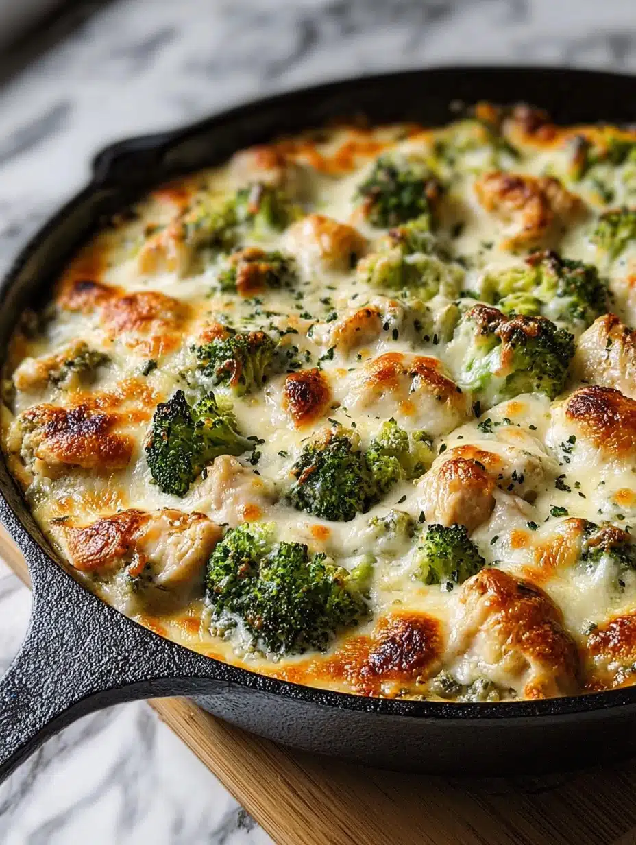 Keto Chicken Alfredo Broccoli Bake