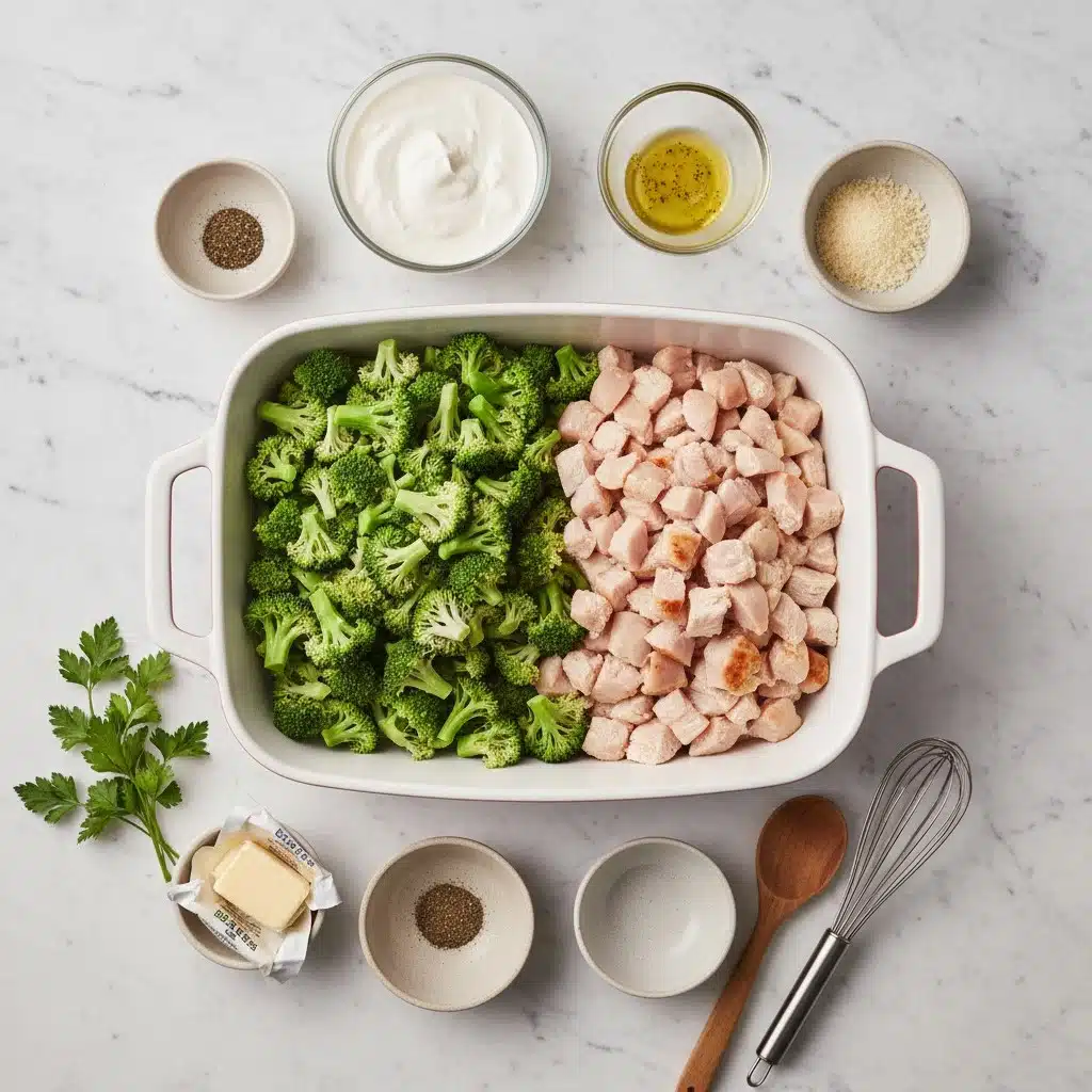 Keto Chicken Alfredo Broccoli Bake