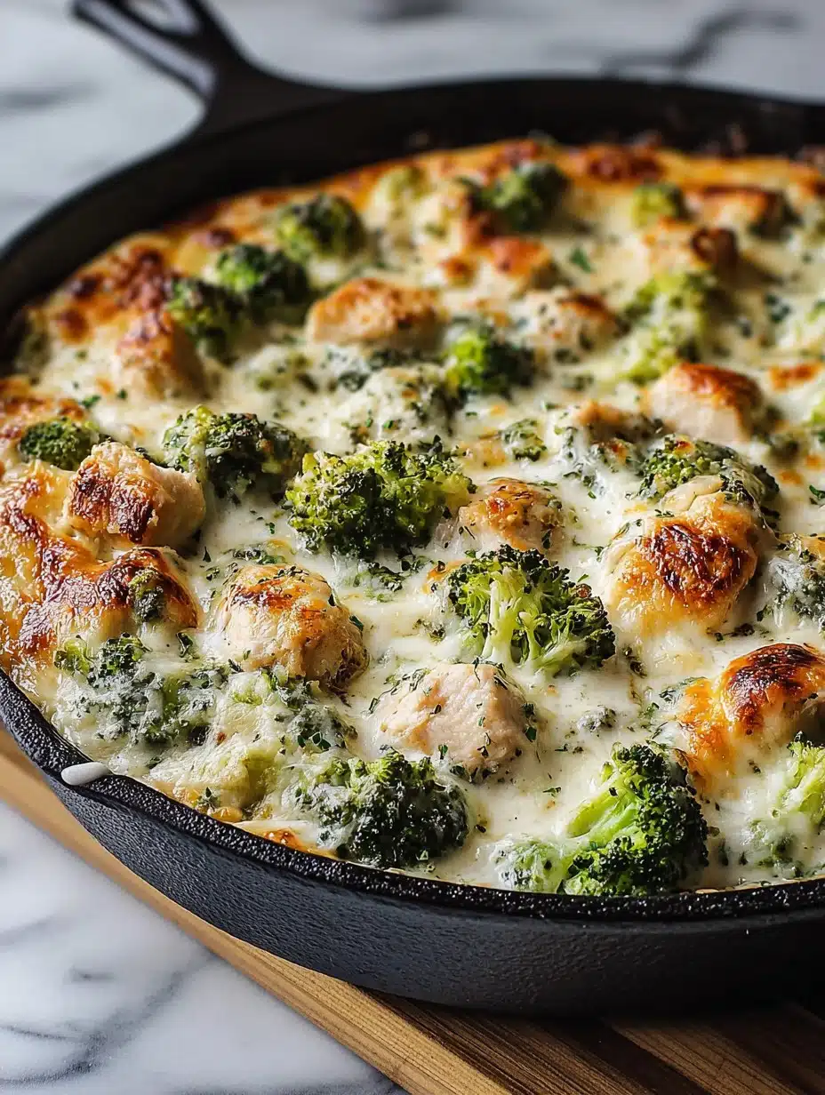 Keto Chicken Alfredo Broccoli Bake