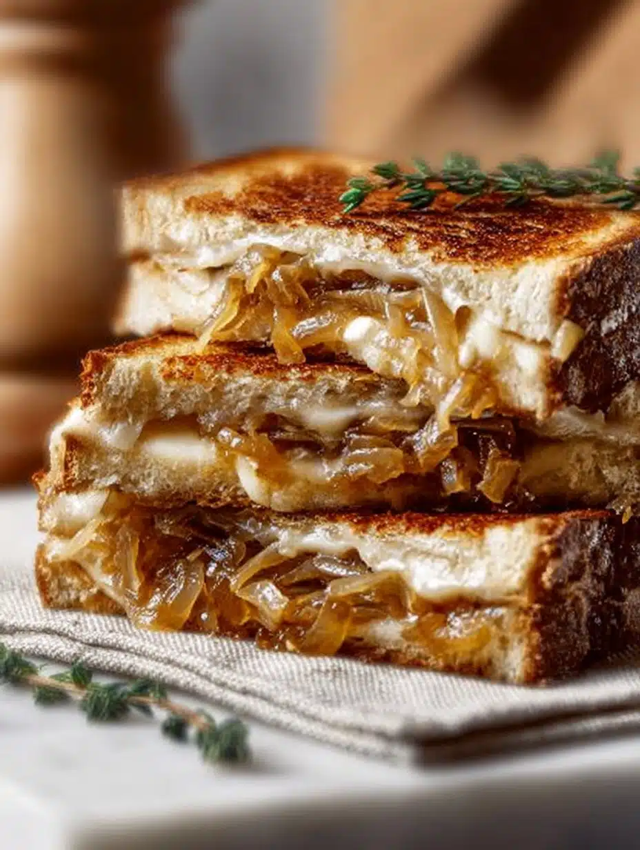 Pear & Apple Grilled Cheese With Caramelized Onions