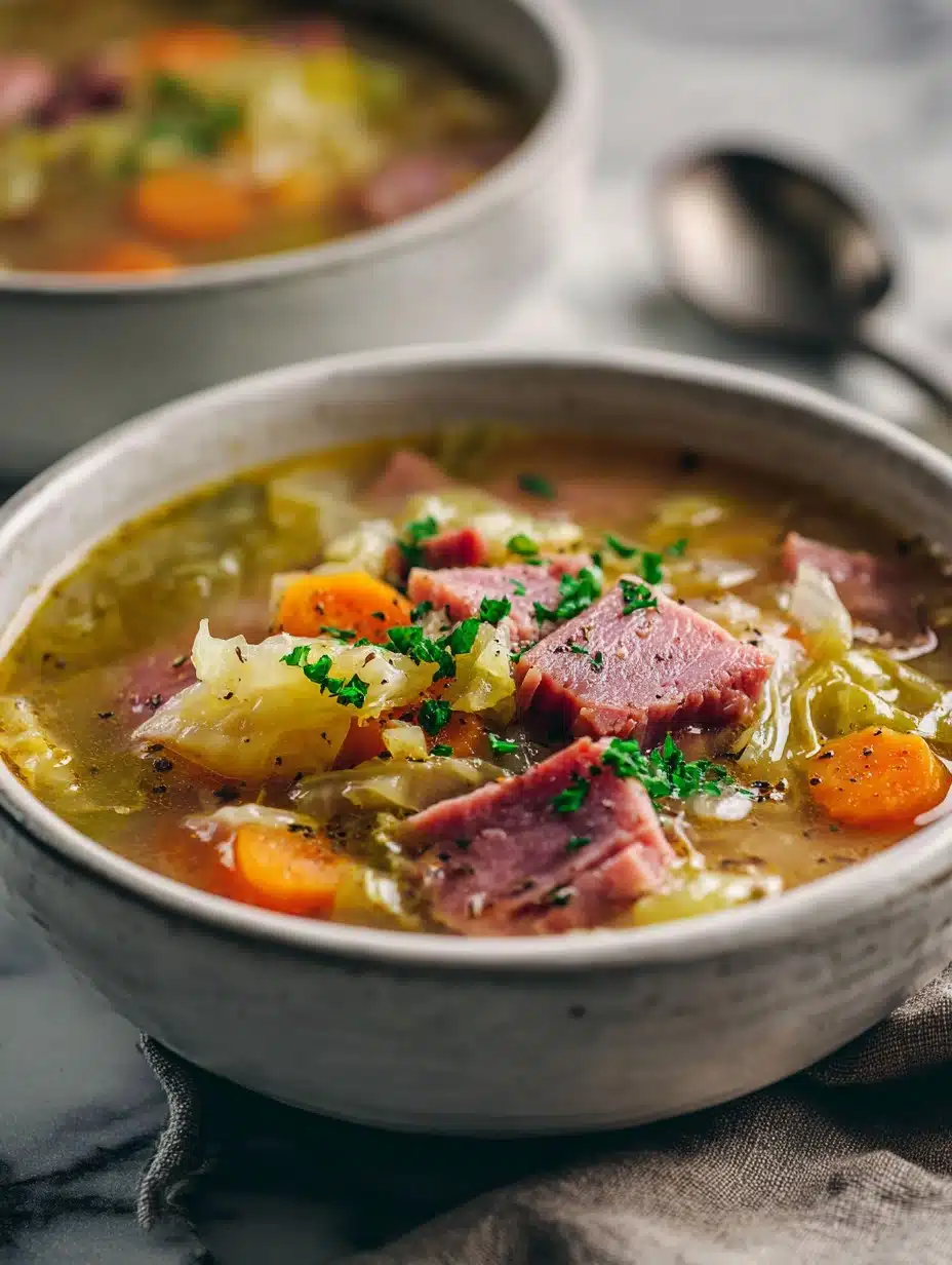 Smoked Ham Hock and Bean Cabbage Soup