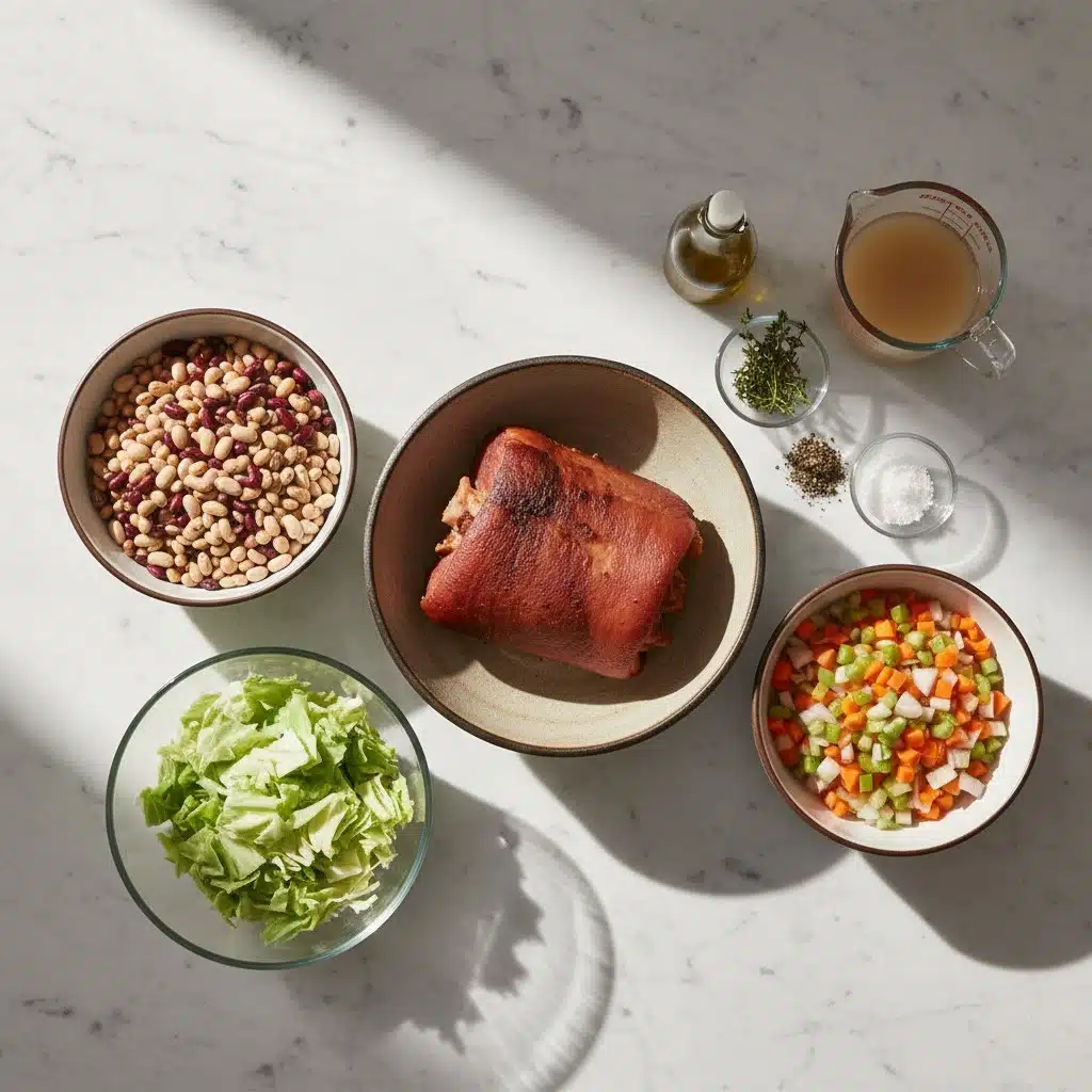 Smoked Ham Hock and Bean Cabbage Soup