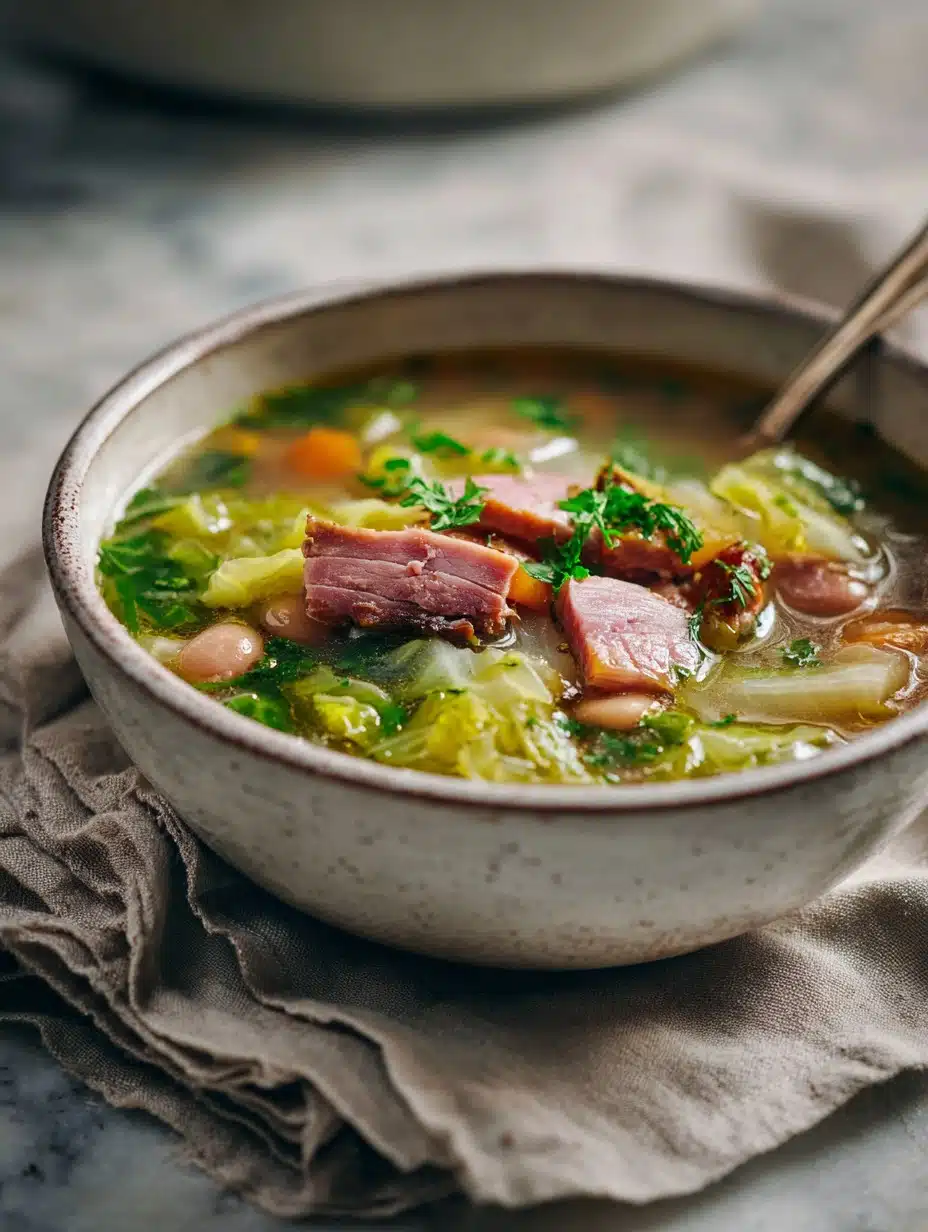Smoked Ham Hock and Bean Cabbage Soup