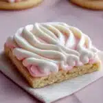 Soft & Chewy Sugar Cookie Bars with Pink Buttercream Recipe