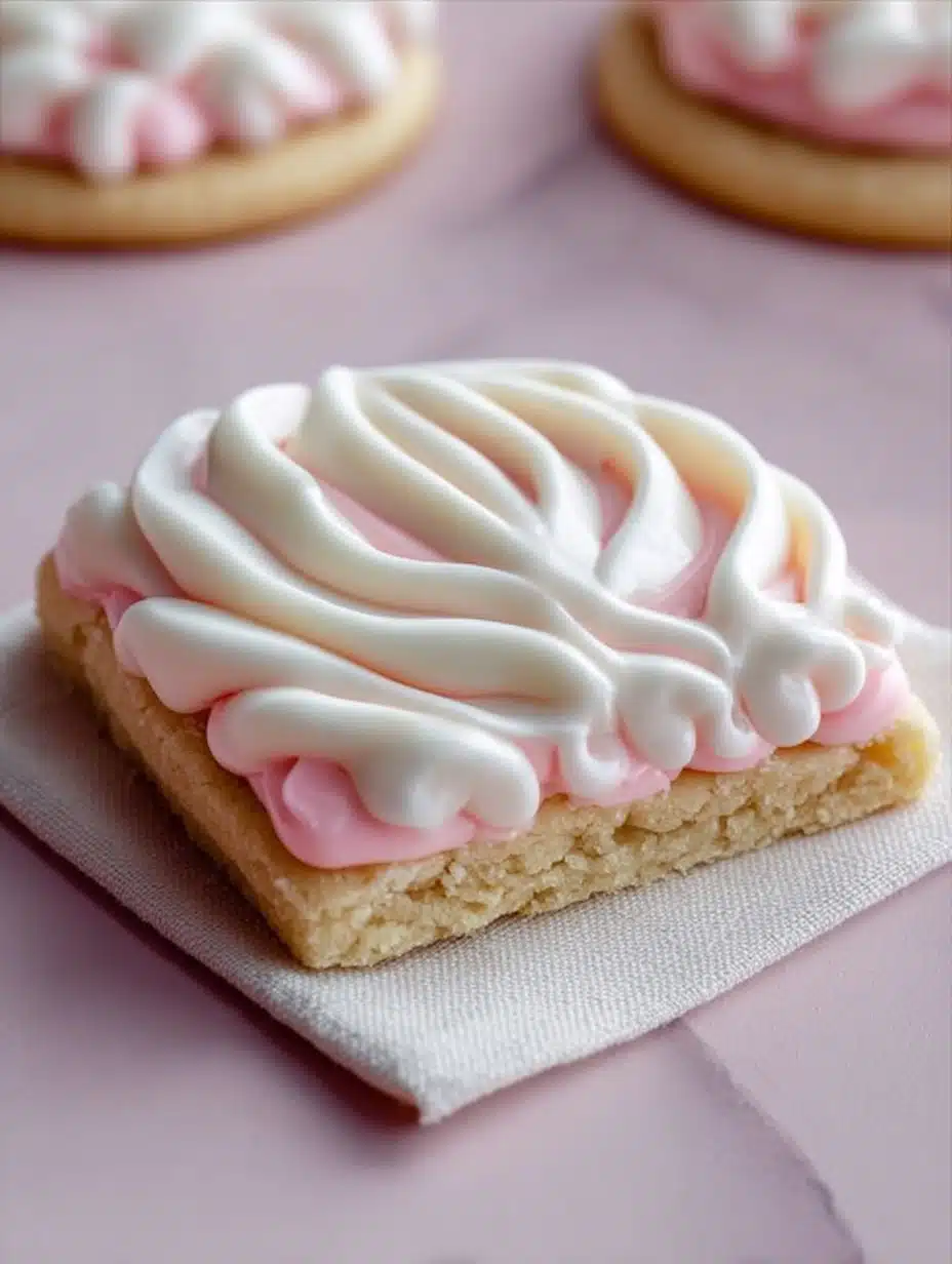 Soft & Chewy Sugar Cookie Bars with Pink Buttercream