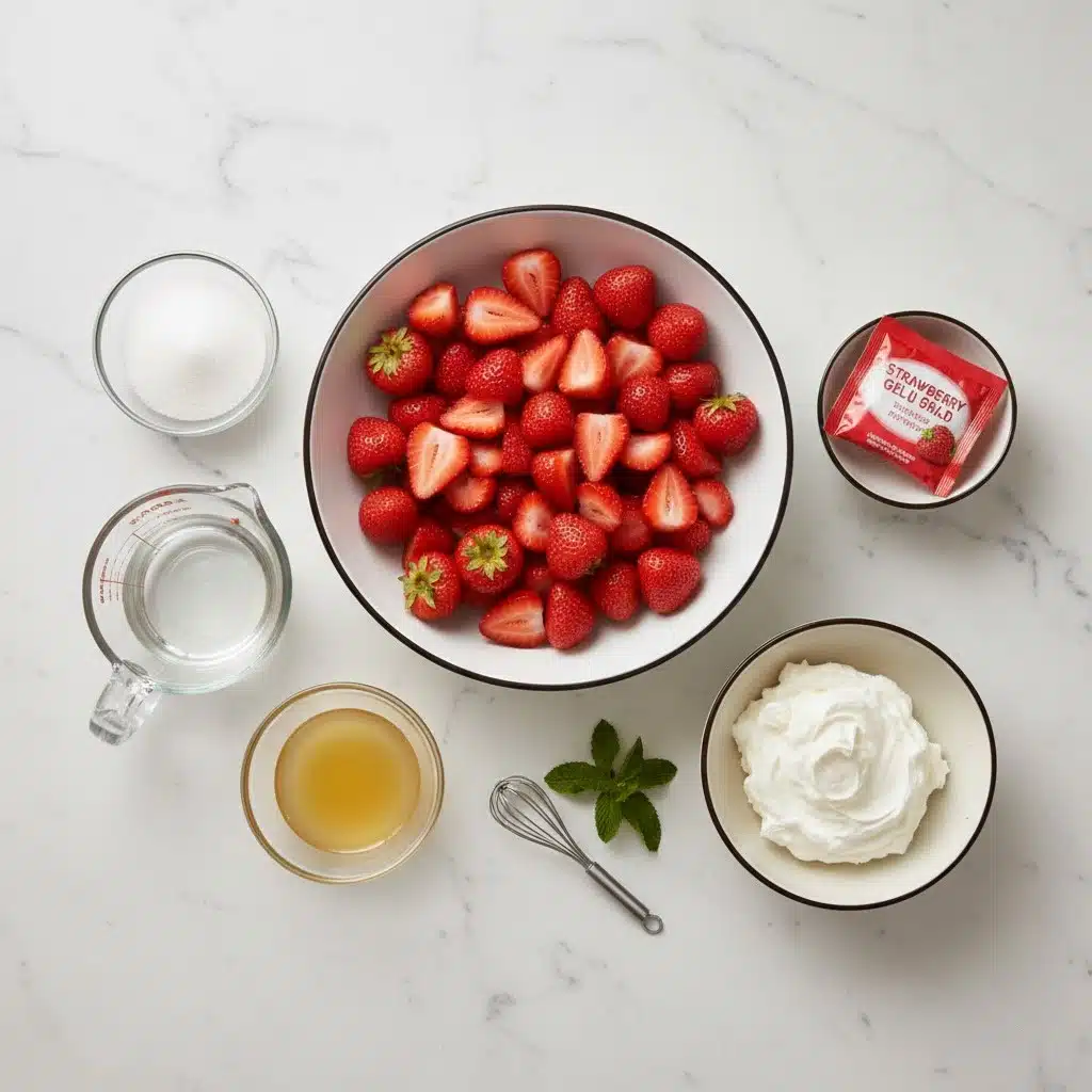 Strawberry Gelatin Salad with Whipped Cream