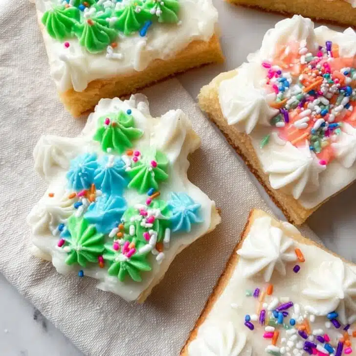 Thick-Cut Frosted Sugar Cookie Bars: Soft, Simple, & Fun