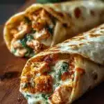 Cheesy Garlic Chicken Wraps Recipe