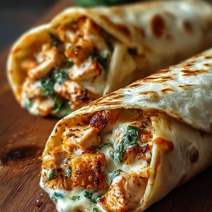 Cheesy Garlic Chicken Wraps Recipe