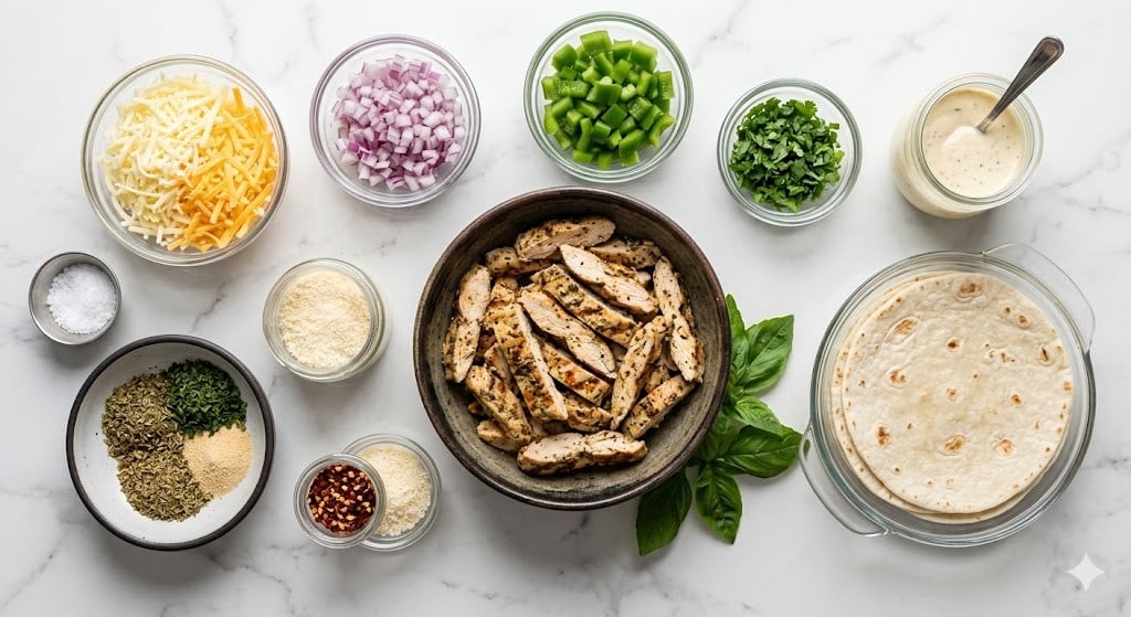 Cheesy Garlic Chicken Wraps Recipe