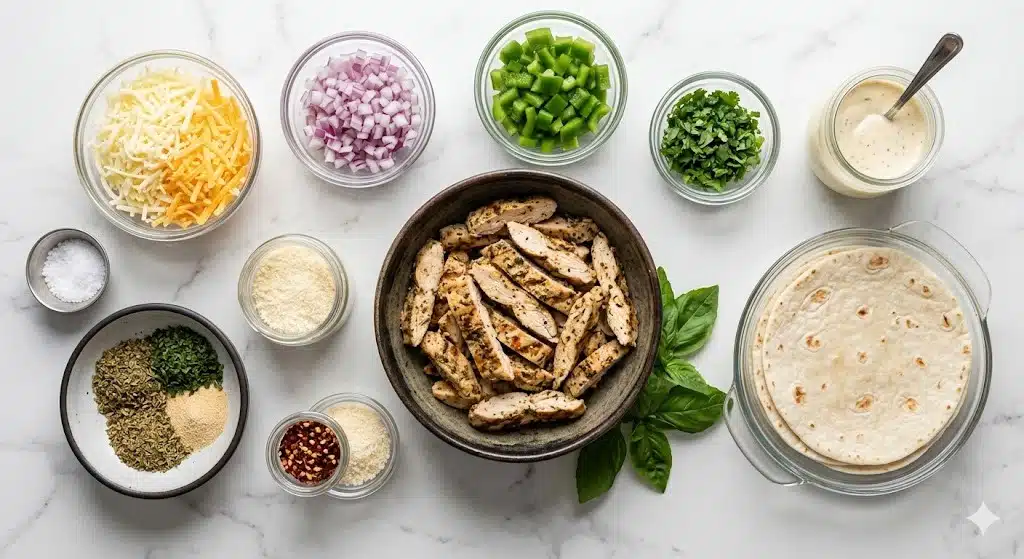 Cheesy Garlic Chicken Wraps Recipe