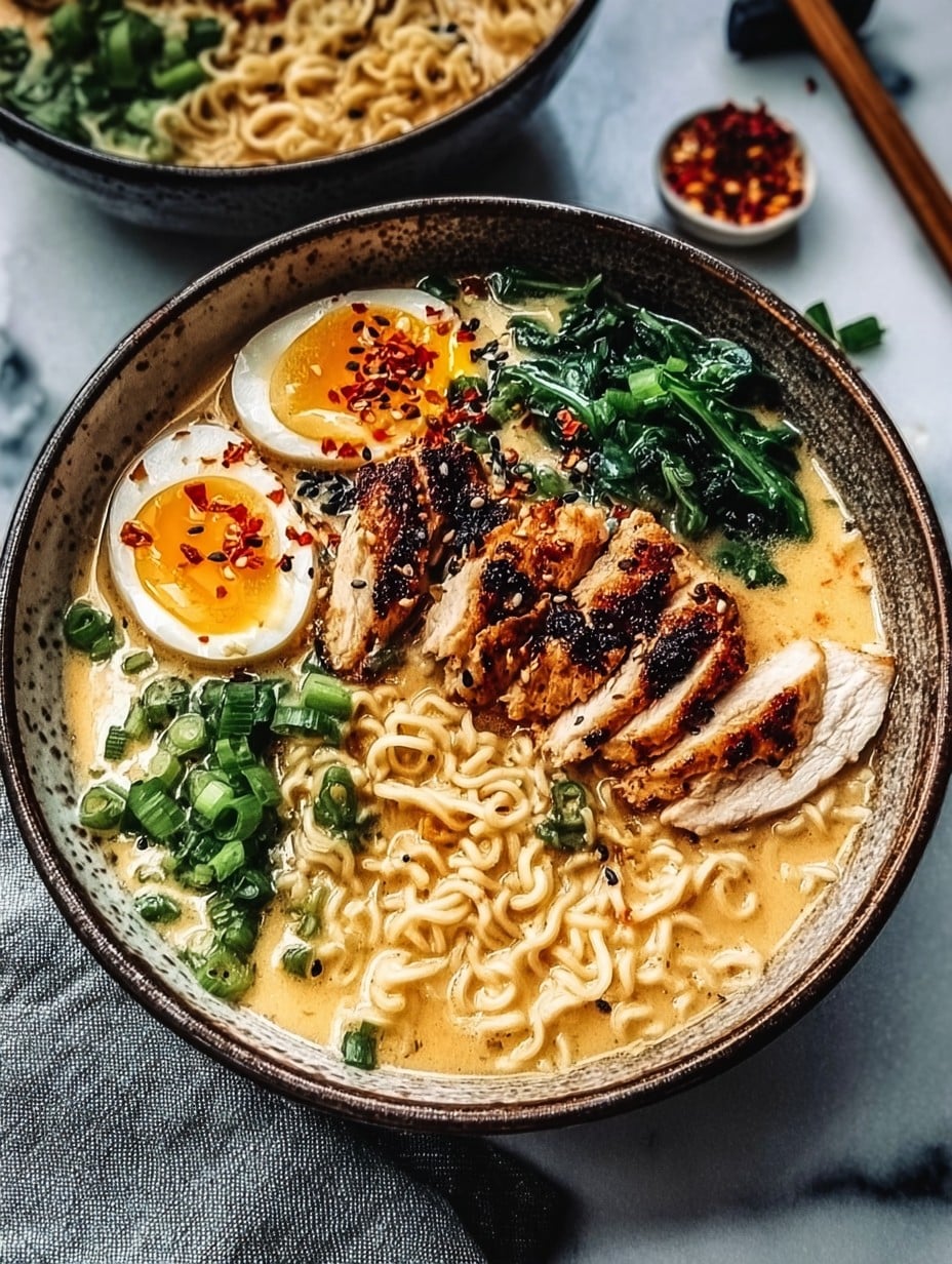 Creamy Garlic Chicken Ramen Recipe