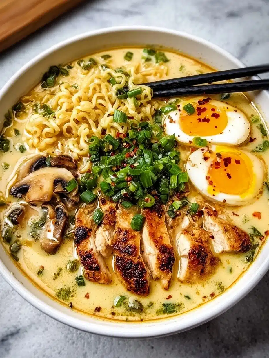 Creamy Garlic Chicken Ramen Recipe