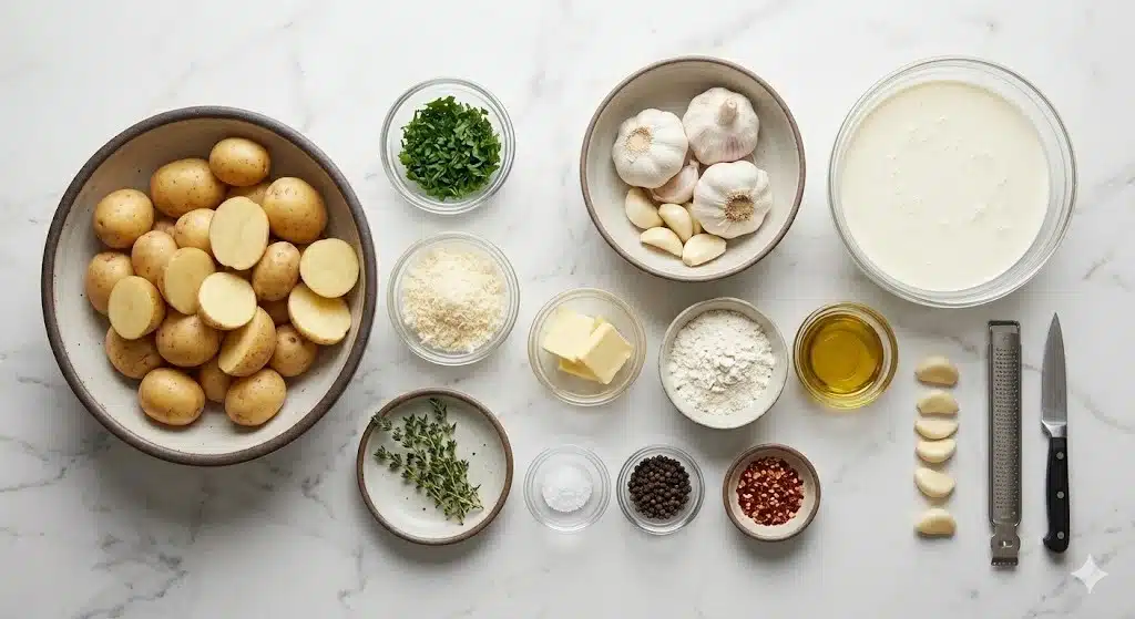 Creamy Garlic Sauce Baby Potatoes Recipe