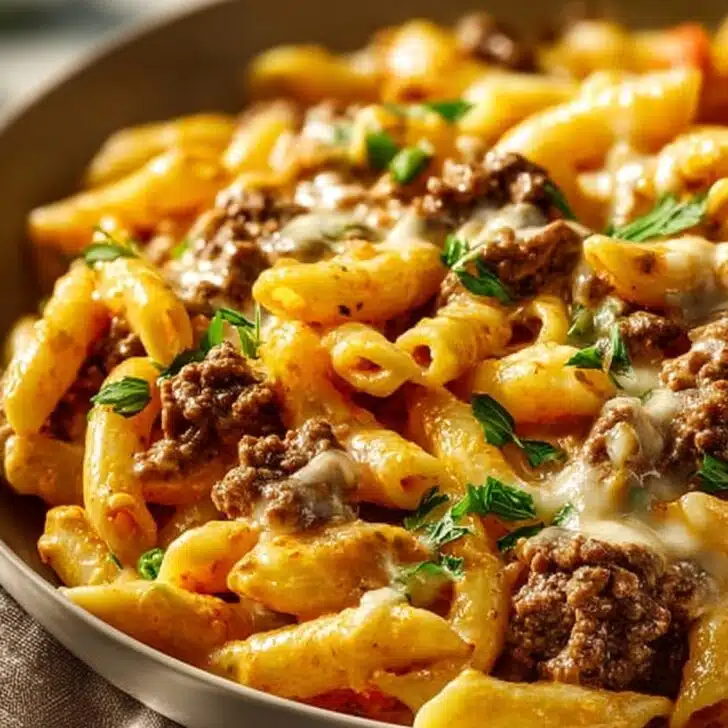 Creamy High Protein Beef Pasta